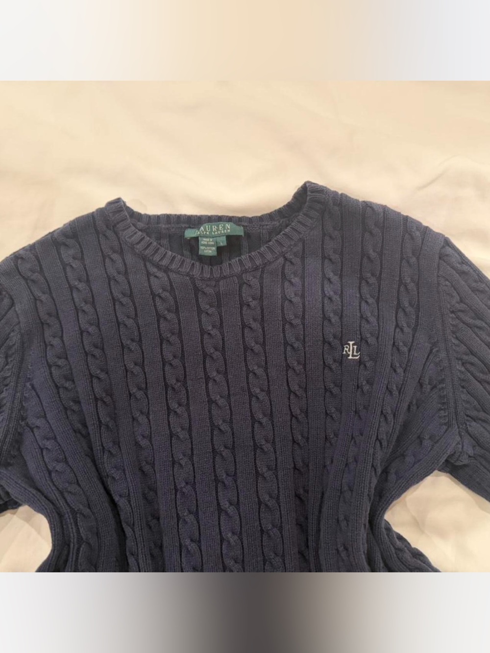 Ralph Lauren Navy Cable Knit Sweater